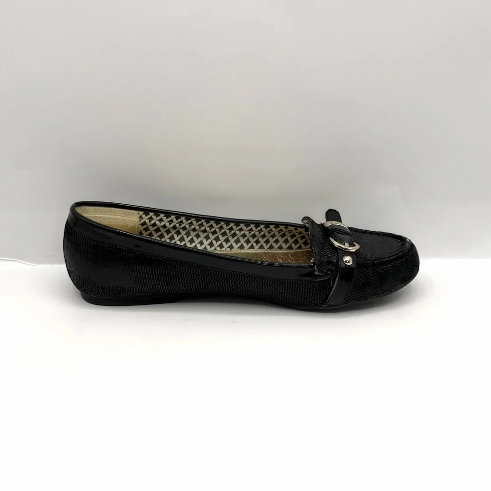 ANNE KLEIN iFlex Loafers Flats Black 6.5M AKSAVIHA Buckle Casual Work - Picture 5 of 8